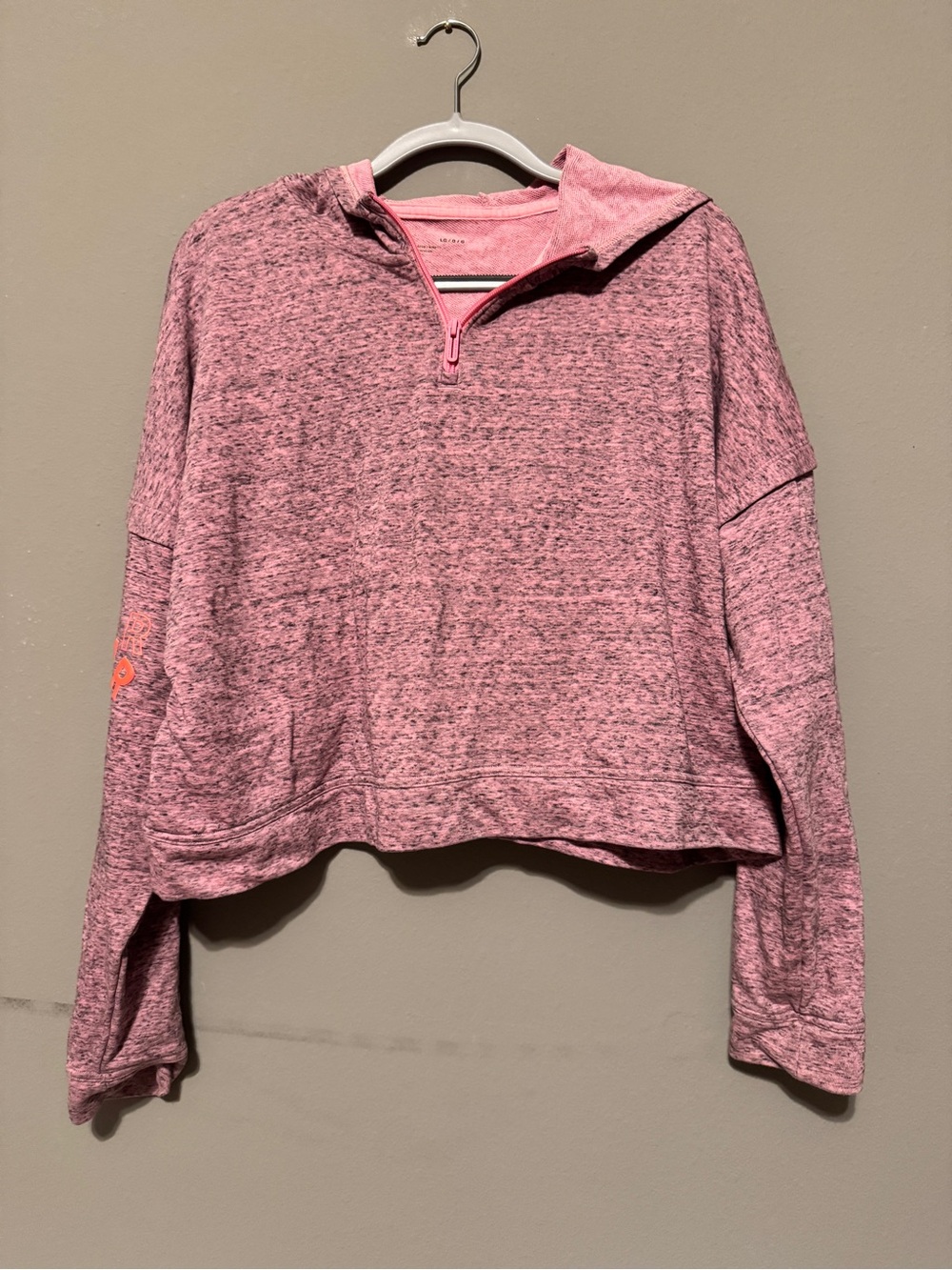 Under Armour Heathered Pink Cropped Cowl Pullover